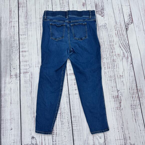 Spanx 1X High Rise Denim Jeggings Blue Stretch Skinny Ankle Plus Size - Picture 2 of 8